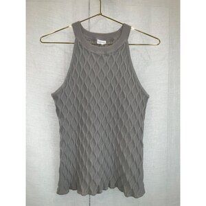 LASCANA Women's Sleeveless Diamond Knit Sweater, High Neckline